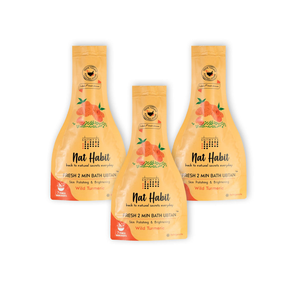 Nat Habit Fresh Bath Ubtan - Wild Turmeric Body Scrub For Body Detan, Pigmentation & Acne Control
