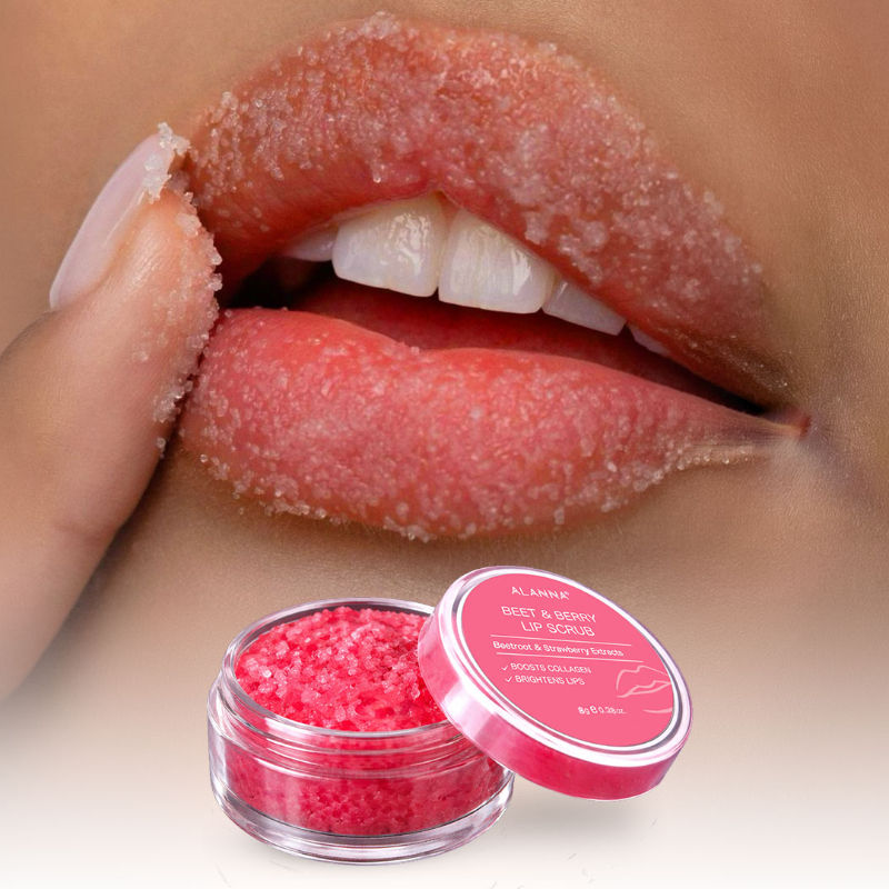 ALANNA Beet & Berry Lip Scrub, Gentle Beetroot Exfoliation for Soft, Glossy Lips, For Women & Men