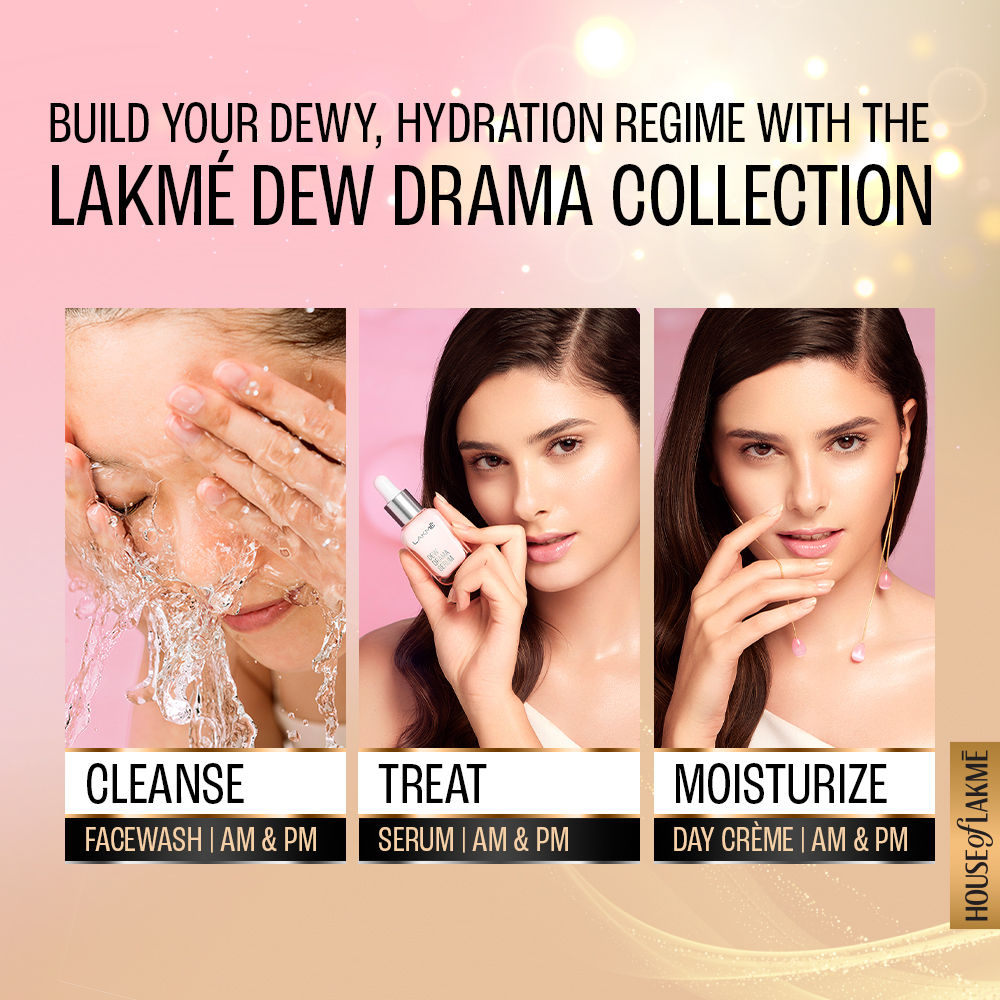 Lakme Dew Drama Facewash with Pro-Ceramides & 6% Vitamin E + B3 + F Complex for Glowing Skin