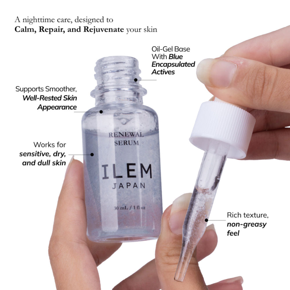 ILEM Japan Renewal Night Capsule Gel Face Serum With Bakuchiol & Peptides