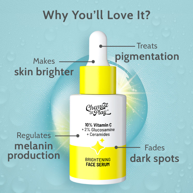 Chemist at Play 10% Vitamin C Face Serum Brightens Skin Treats Dark Spots & Hyperpigmentation