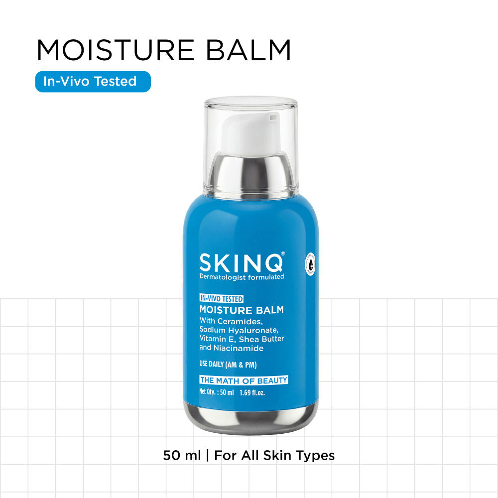 SKINQ Moisture Balm with Ceramides Trio, Sodium Hyaluronate & Vitamin E, For Dry Skin