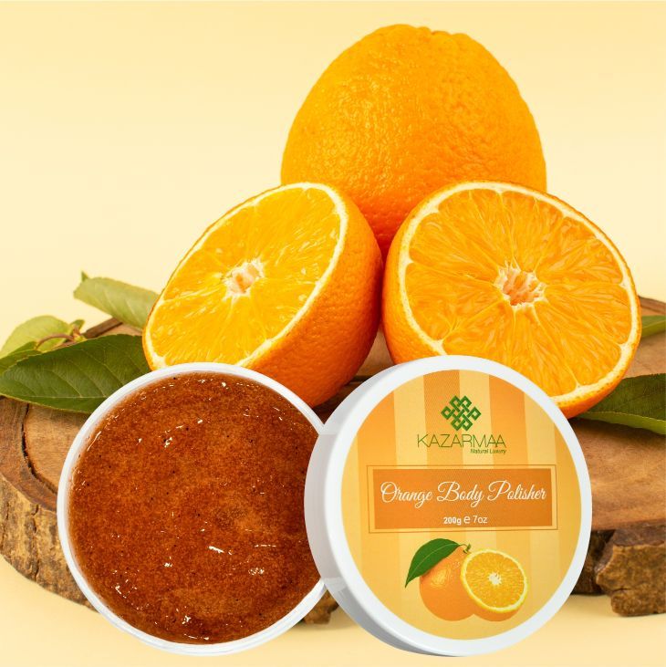 Kazarmaa Orange Body Polisher Exfoliating Body Scrub For Skin Lightening And Radiant Glow