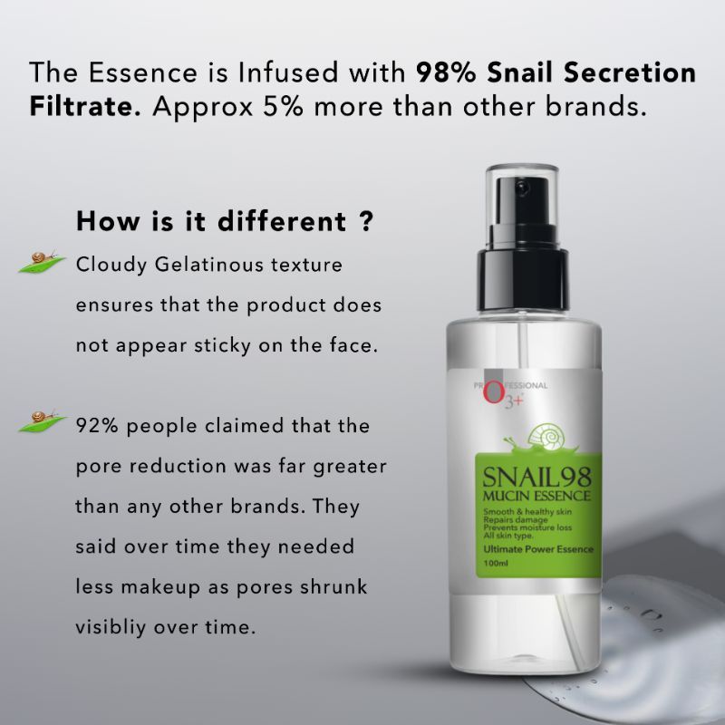 O3+ Snail 98 Mucin Serum With Niacinamide For Deep Hydration, Smooth & Moisturised Skin