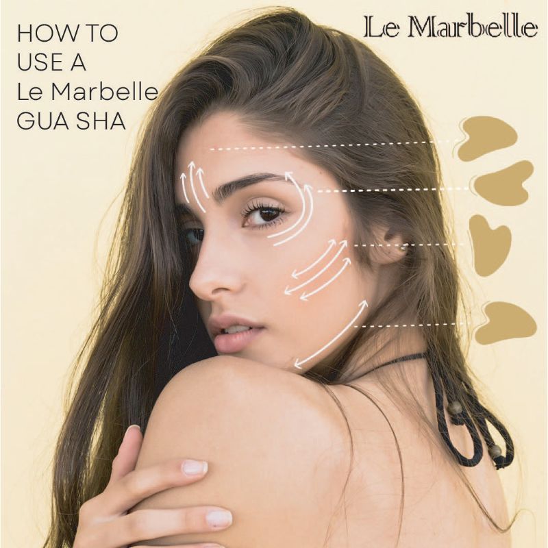 Le Marbelle Black Obsidian Gua Sha Face Massager For Face, Neck Glow & Skin Brightening