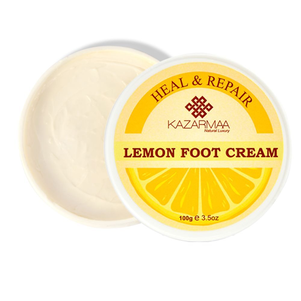 Kazarmaa Heal & Repair Lemon Foot Cream With Shea Butter, Vitamin-e, Coconut Oil & Jojoba Oil