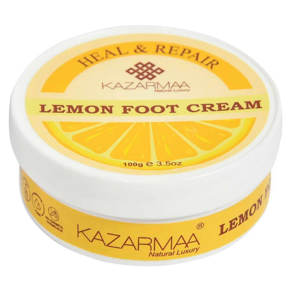 Kazarmaa Heal & Repair Lemon Foot Cream With Shea Butter, Vitamin-e, Coconut Oil & Jojoba Oil