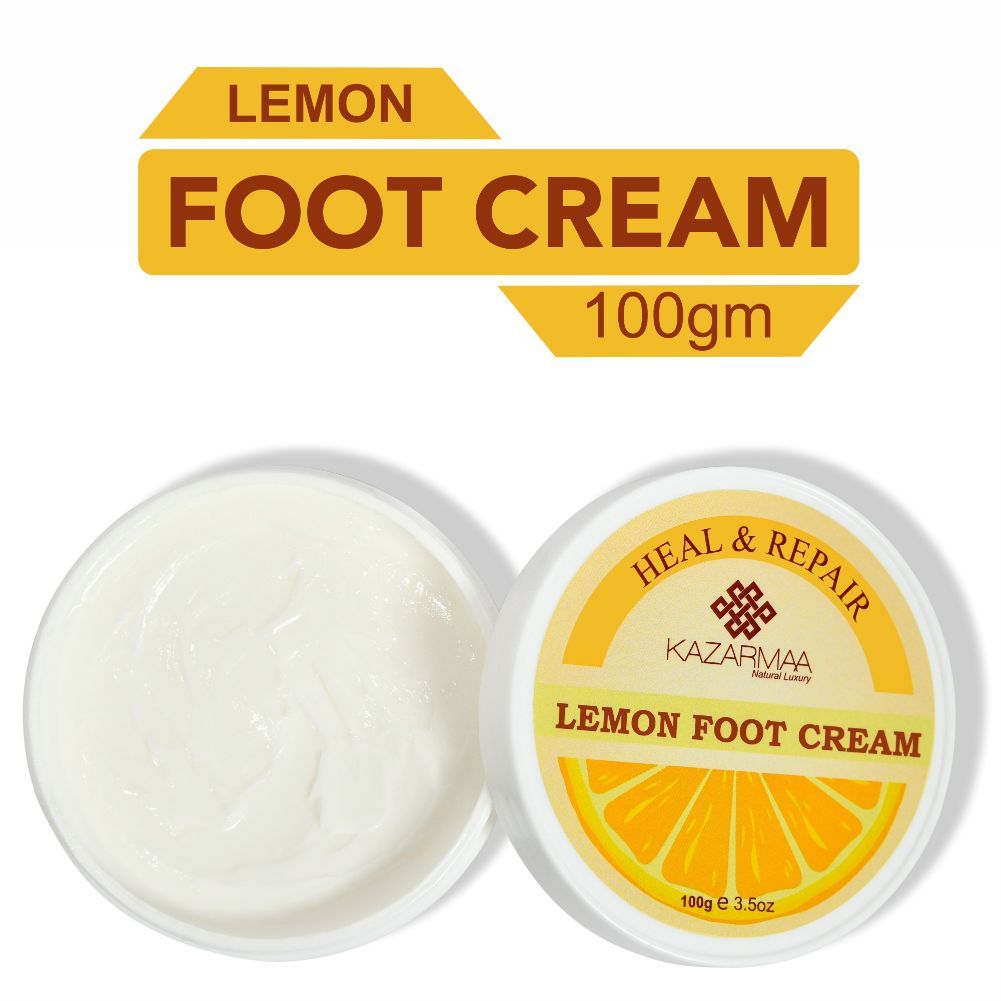 Kazarmaa Heal & Repair Lemon Foot Cream With Shea Butter, Vitamin-e, Coconut Oil & Jojoba Oil
