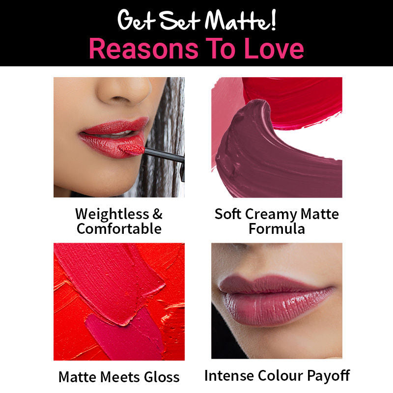 Nykaa Cosmetics Get Set Matte! Demi Matte Lip Cream Liquid Lipstick