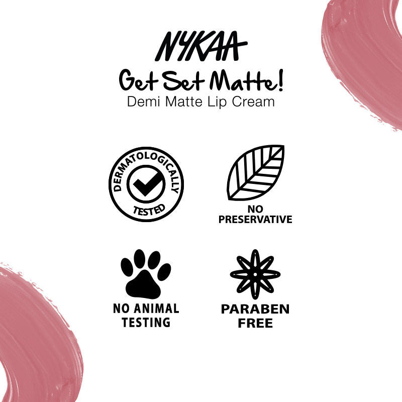 Nykaa Cosmetics Get Set Matte! Demi Matte Lip Cream Liquid Lipstick