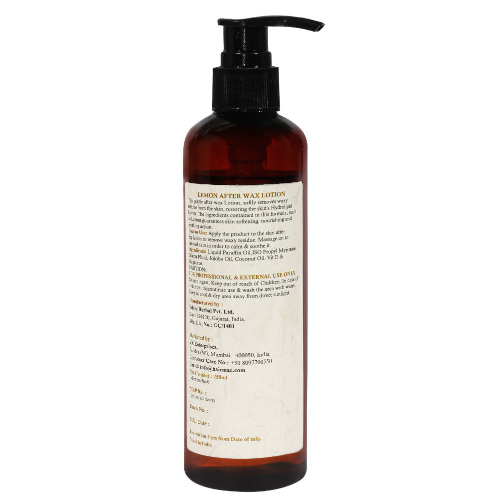 Hairmac Professional Lemon After Wax Lotion for Calming Skin and Removing Rashes