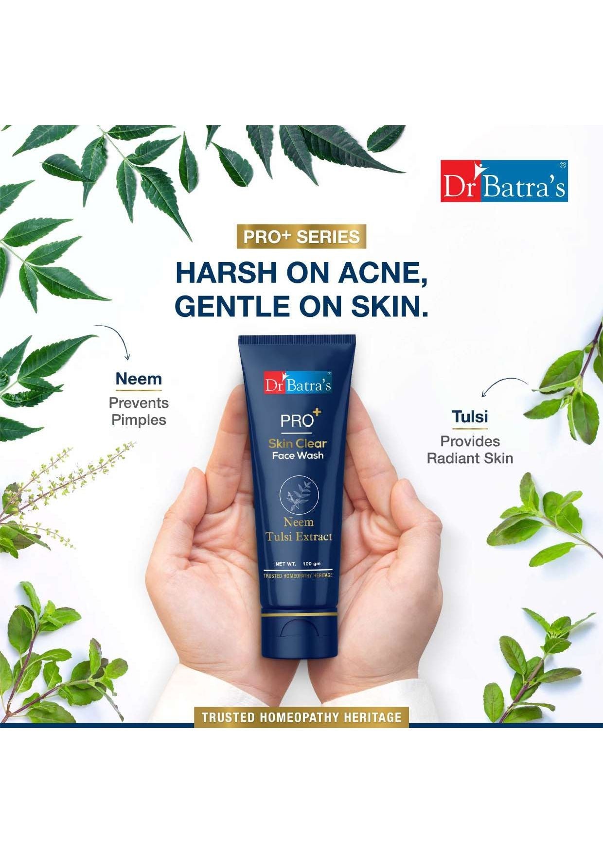 Dr Batra's PRO +Skin Clear Face washEnriched withTulsi,Neem,Aloe Vera,Natural Extract