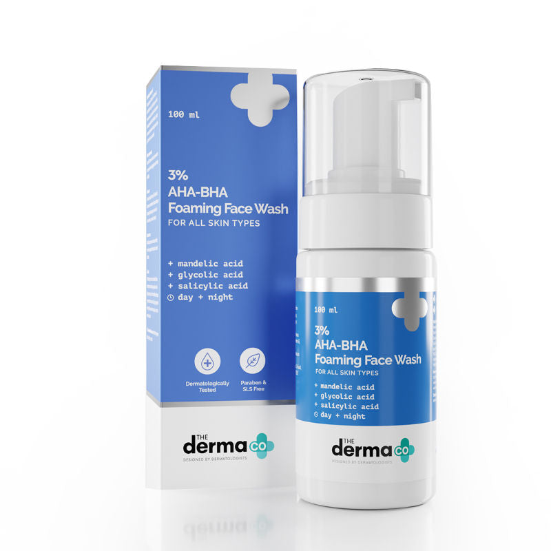 The Derma Co 3% AHA-BHA Foaming Face Wash for Acne Control