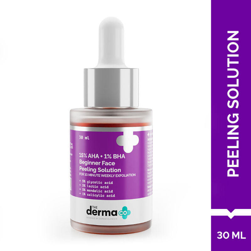 The Derma Co 15% AHA + 1% BHA Peeling Solution for Beginners for Glowing Skin In 10 Minutes