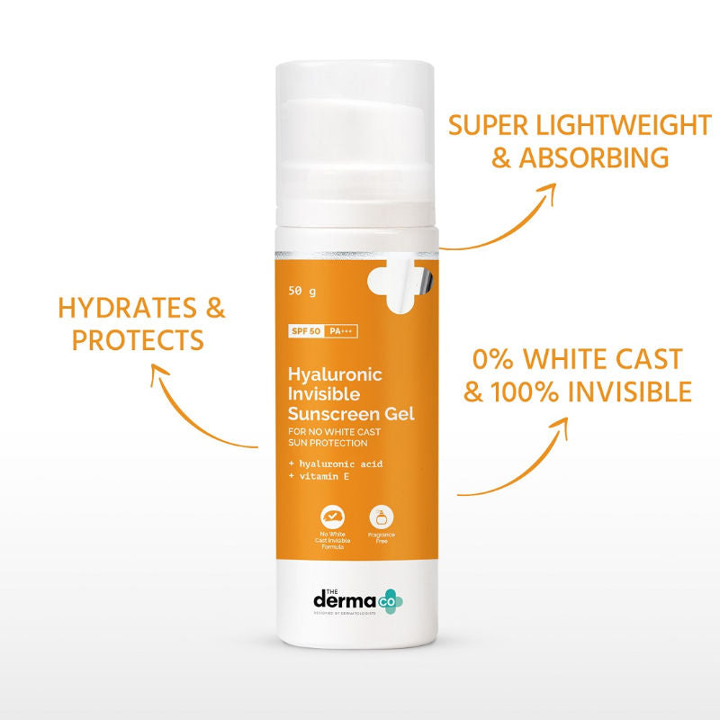 The Derma Co Hyaluronic Invisible Sunscreen With Hyaluronic Acid For No White Cast Sun Protection