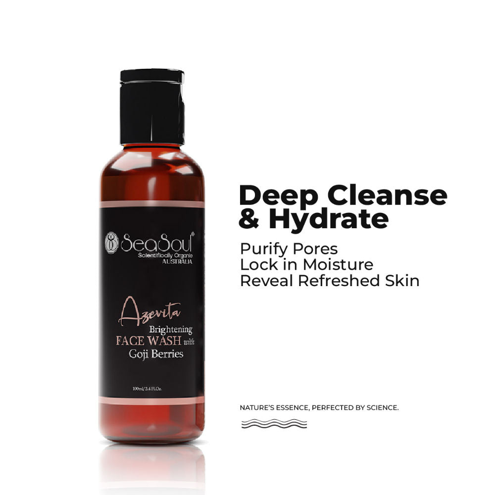 SeaSoul Azevita Face Wash Brightening Facial Skin for Cleansing, Makeup & Excess Oil Removal