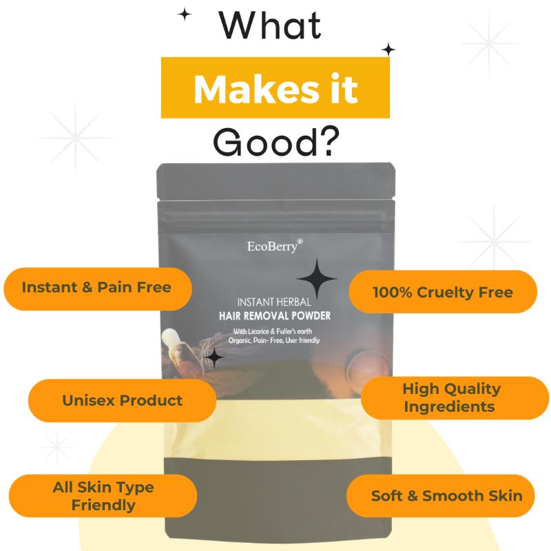 Ecoberry Koraikizhangu Turmeric Instant Herbal Hair Removal Powder
