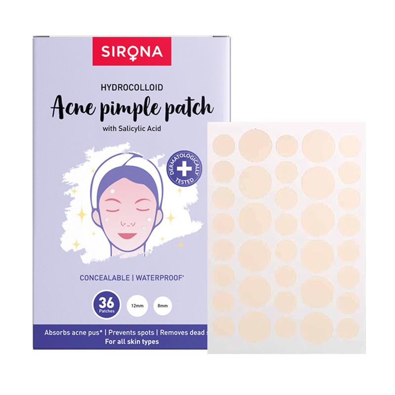 Sirona Anti Acne & Pimple Face Patches, 0.5% Salicylic Acid & 100% Hydrocolloid, Acne Spot Corrector