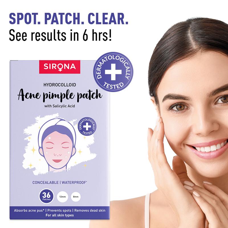 Sirona Anti Acne & Pimple Face Patches, 0.5% Salicylic Acid & 100% Hydrocolloid, Acne Spot Corrector