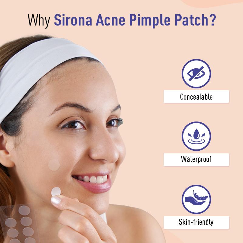 Sirona Anti Acne & Pimple Face Patches, 0.5% Salicylic Acid & 100% Hydrocolloid, Acne Spot Corrector