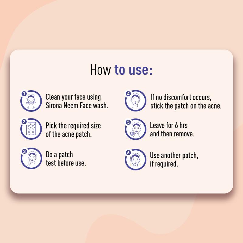 Sirona Anti Acne & Pimple Face Patches, 0.5% Salicylic Acid & 100% Hydrocolloid, Acne Spot Corrector