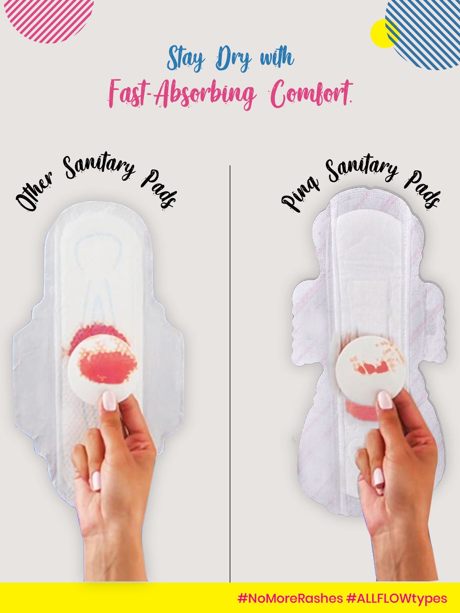 PINQ POLKA Sanitary Pads Trial (XXL XL Regular) Organic Cotton Soft Feel Rash Free Wide Back
