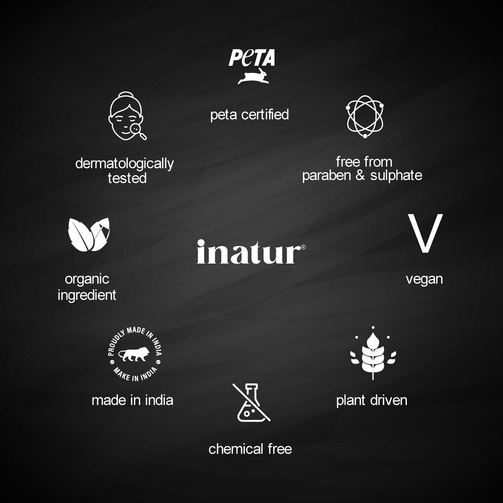 inatur Charcoal Face Wash with Activated Charcoal, Basil & Neem for Deep Cleansing & Purifying