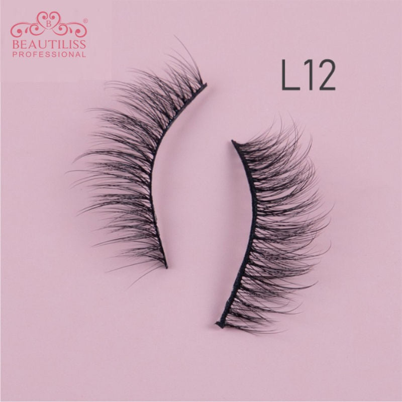 Beautiliss Eyelash Set 3D False Long And Natural Eye Makeup - L12