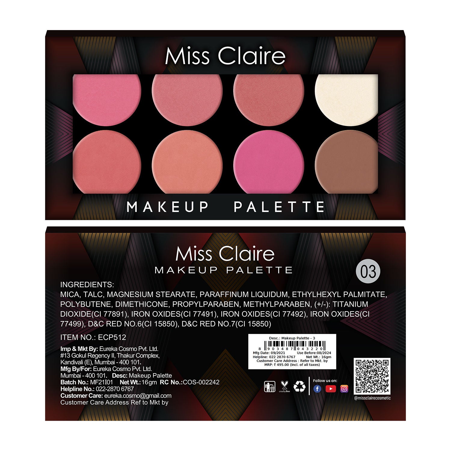 Miss Claire Makeup Palette - 3