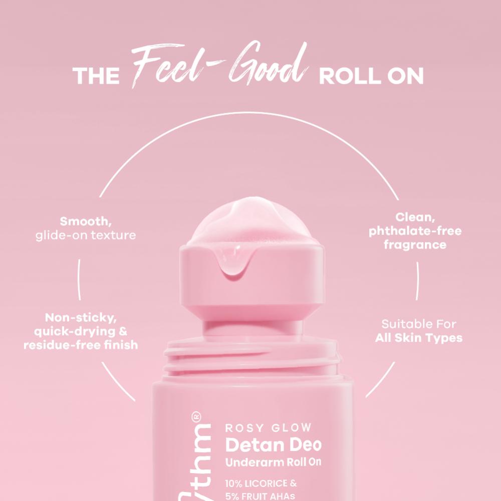 Earth Rhythm 5% AHA Detan Underarm Roll On Reduces Pigmentation Citrus Fresh No Aluminium