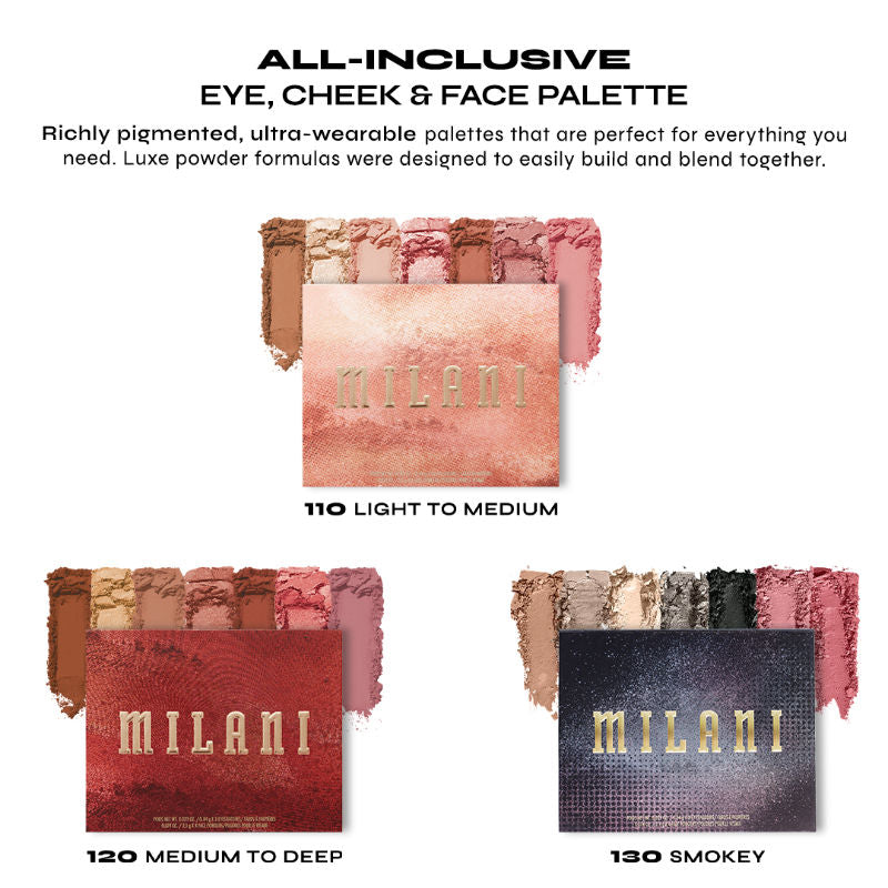 Milani All-Inclusive Eye, Cheek & Face Palette-Light to Medium