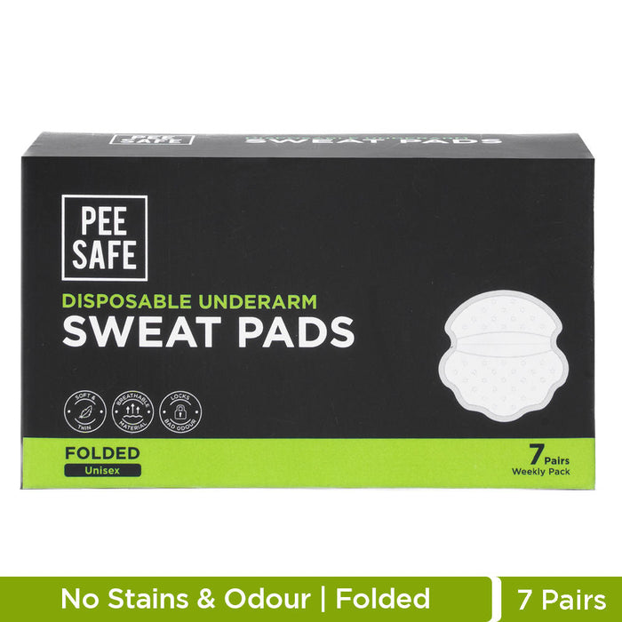 Pee Safe Disposable Underarm Sweat Pads (Folded) For Men & Women - Prevent Stains & Absorb Sweat
