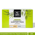 Pee Safe 100% Organic Cotton Sanitary Pads Quarterly Pack (14 Regular Pads & 18 Overnight Pads)