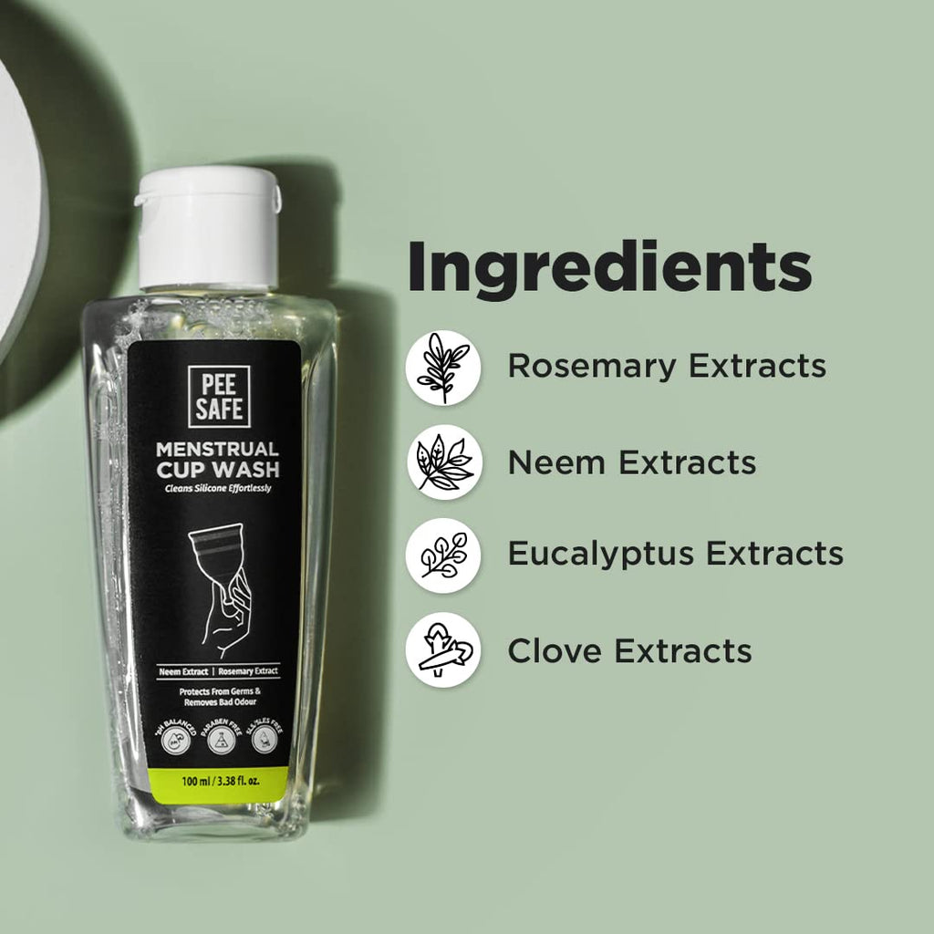 Pee Safe Natural Menstrual Cup Wash With Rosemary And Neem Extract