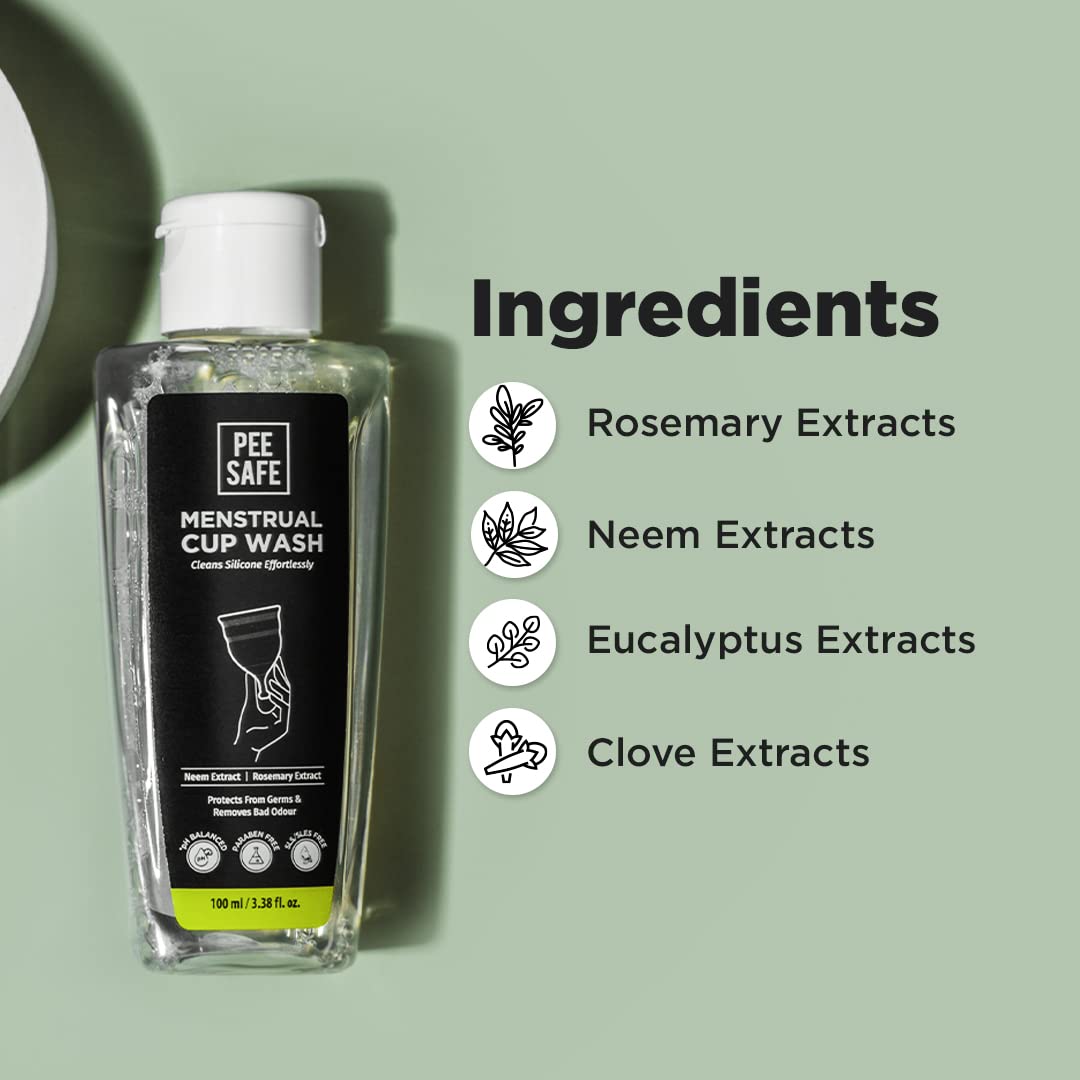 Pee Safe Natural Menstrual Cup Wash With Rosemary And Neem Extract