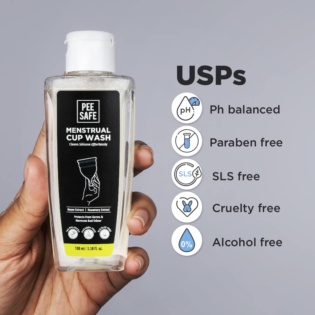 Pee Safe Natural Menstrual Cup Wash With Rosemary And Neem Extract