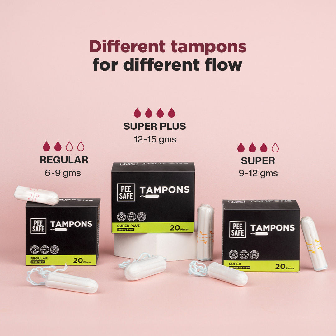 Pee Safe Viscose Tampons Regular For Mild Flow