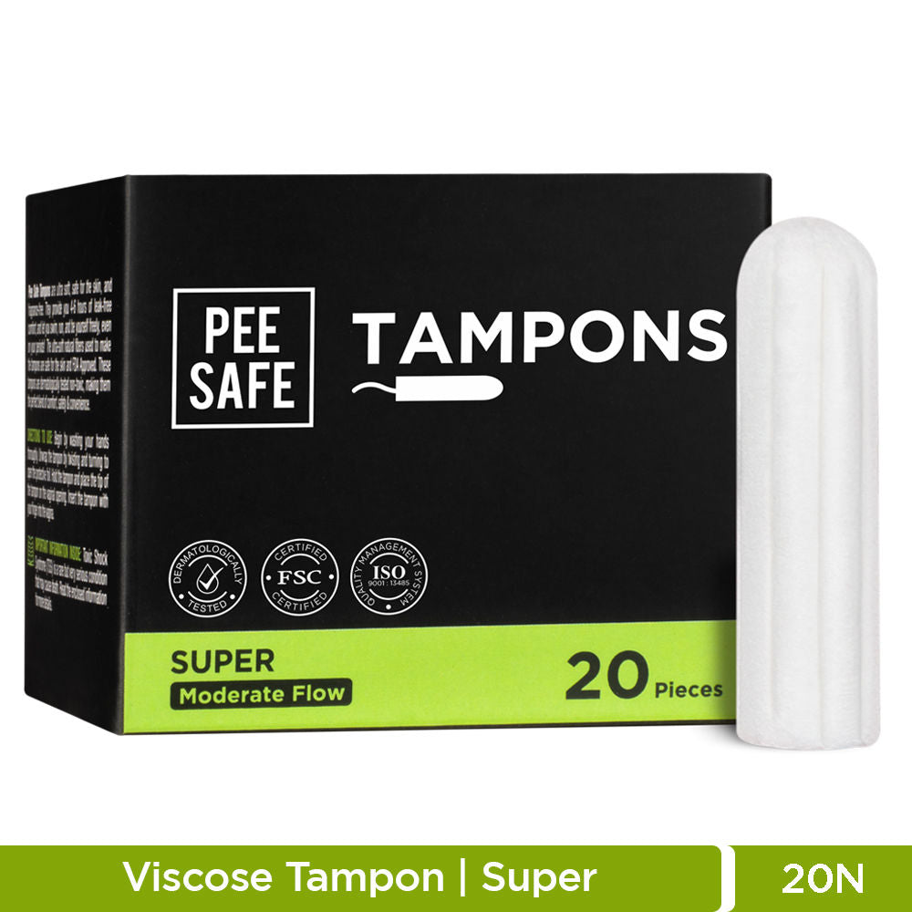 Pee Safe Viscose Tampons Regular For Mild Flow
