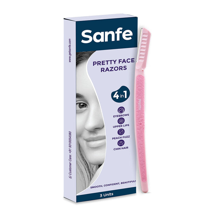 Sanfe Pretty Face Razor For Women, Eyebrow & Upper Lip Hair Remover, Facial Trimmer Tool