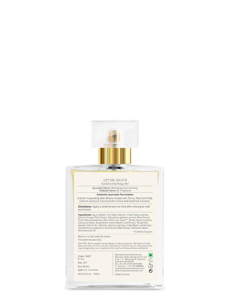 Forest Essentials Aftershave Spray with Sandalwood & Orange Peel - With Aloe Vera For Him