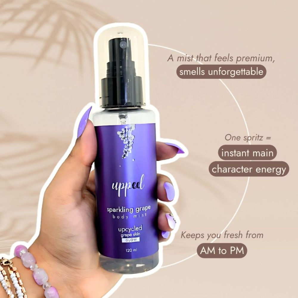 Uppeel Sparkling Grape Hair & Body Mist, Fruity, Floral & Vanilla, Fine Fragrance For Her