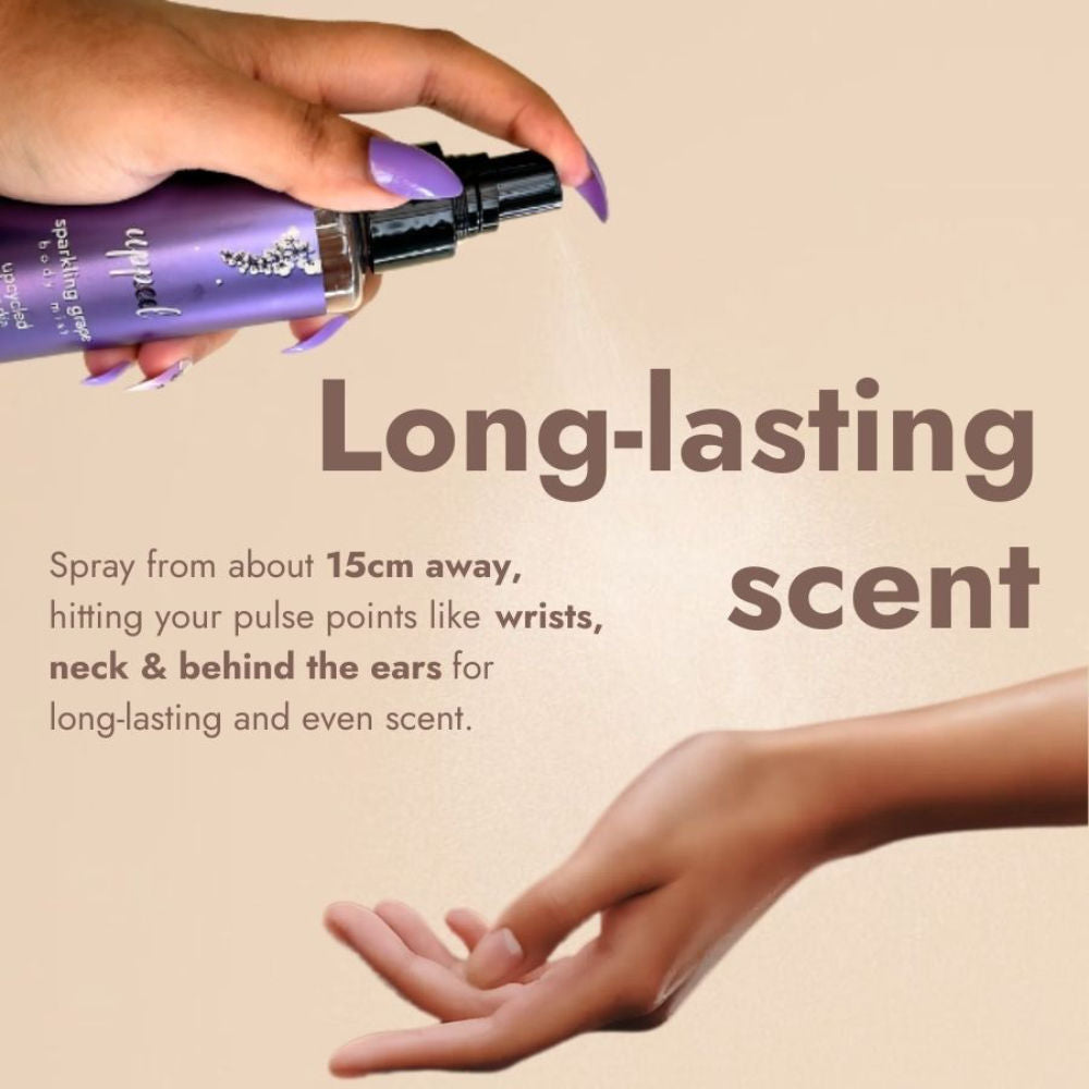 Uppeel Sparkling Grape Hair & Body Mist, Fruity, Floral & Vanilla, Fine Fragrance For Her