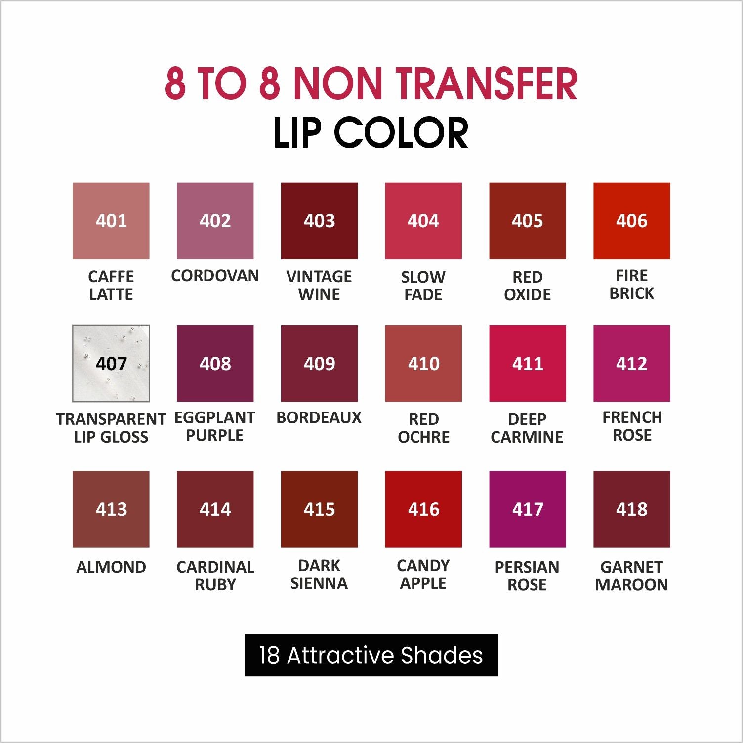 VERYMISS 8 To 8 Non Transfer Lip Color