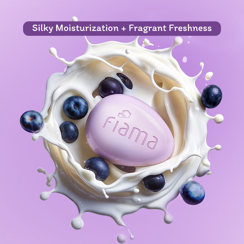 Fiama Skin Barrier Strengthening Moisturizing Soap Bar Japanese Hokkaido Milk, Acai Berry