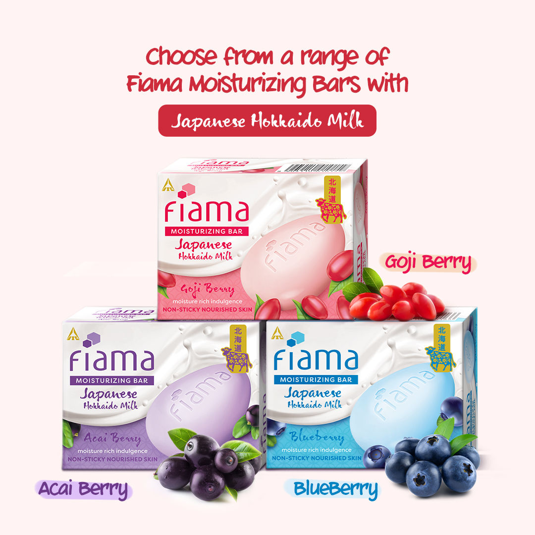 Fiama Skin Barrier Strengthening Moisturizing Soap Bar Japanese Hokkaido Milk, Goji Berry