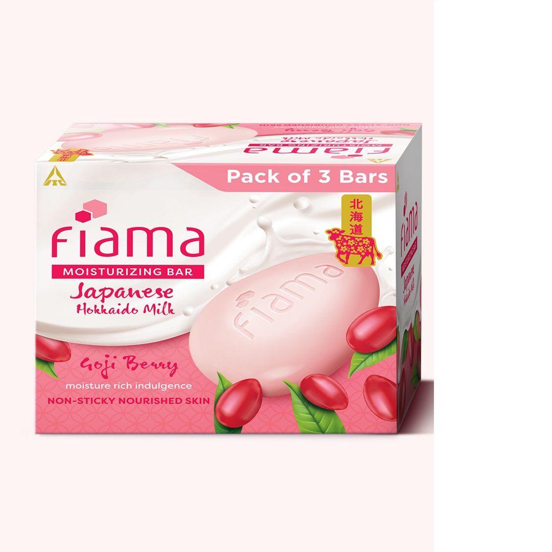 Fiama Skin Barrier Strengthening Moisturizing Soap Bar Japanese Hokkaido Milk, Goji Berry