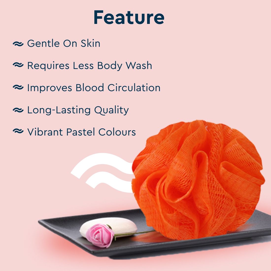 GUBB Plastic Bath Sponge Round Loose Loofah - Color May Vary