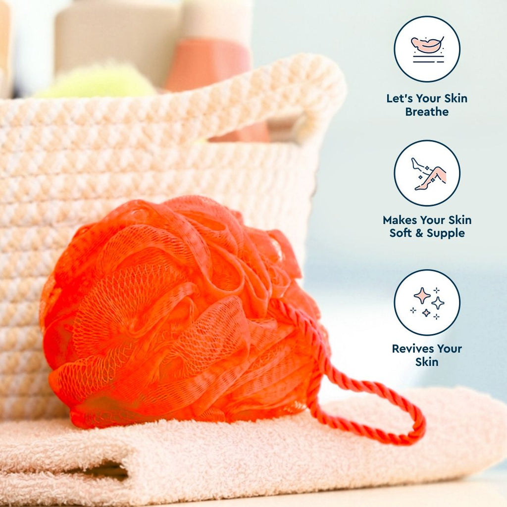 GUBB Plastic Bath Sponge Round Loose Loofah - Color May Vary
