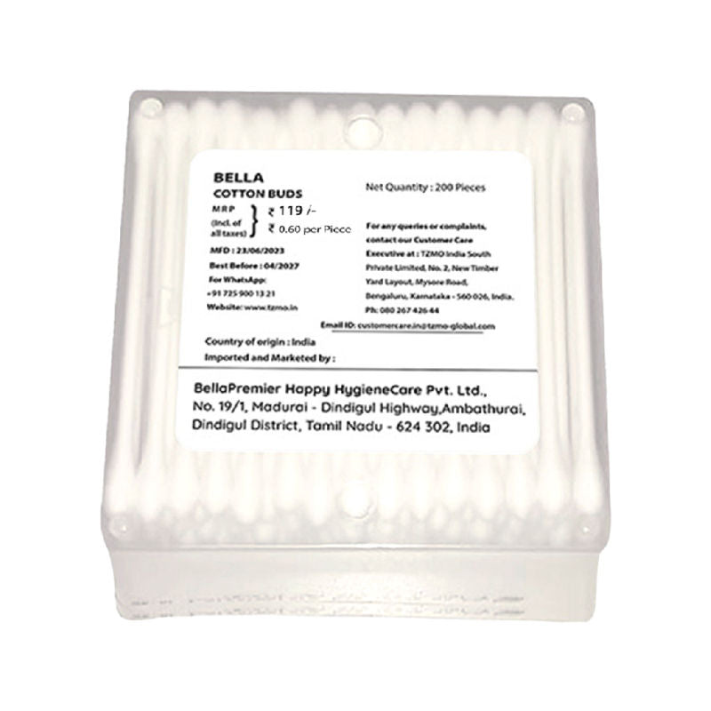Bella Cotton Buds with Paper Stick, Soft & Gentle,100% Cotton,Nature Friendly, Multipurposes