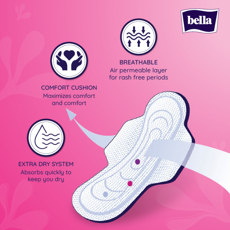 Bella Classic Drai Breathable Sanitary Pads With Wings, Heavy Flow XL